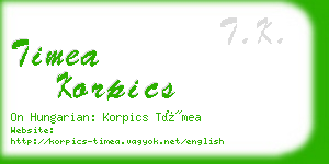 timea korpics business card